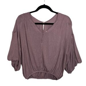 FREE PEOPLE Peaks Island Purple Flowy Top size XS